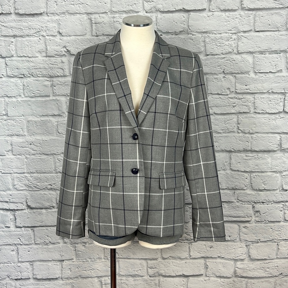 Tommy Hilfiger gray plaid blazer size 10